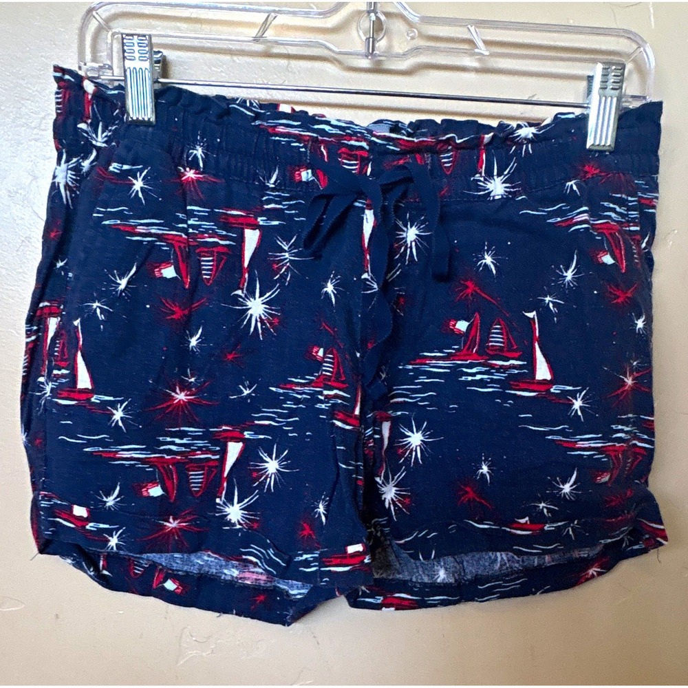 Old Navy Women’s Athletic Shorts Size S Navy Nautical Sailboat Drawstring